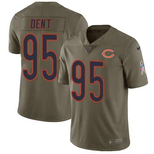 Chicago Bears #95 Richard Dent Olive Men's Stitched Limited 2017 Salute To Service Jersey Men's