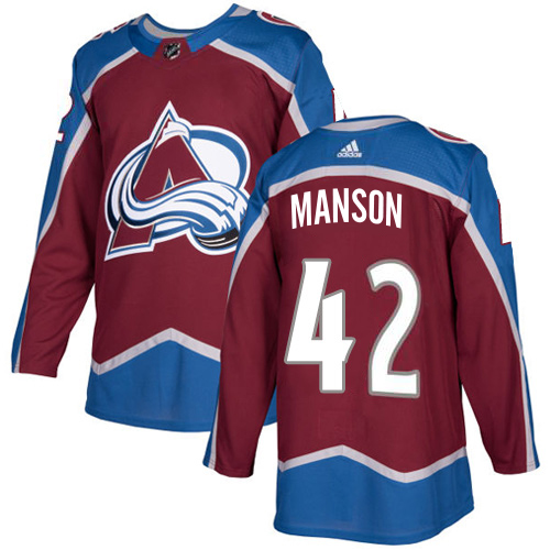 Adidas Colorado Avalanche #42 Josh Manson Burgundy Home Authentic Stitched Jersey Men's