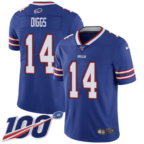 Bills #14 Stefon Diggs Royal Blue Team Color Men's Stitched 100th Season Vapor Untouchable Limited Jersey