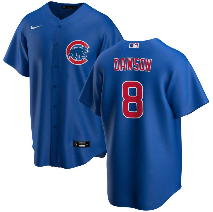 Men's Youth Women's Chicago Cubs#8 Andre Dawson Royal Alternate Cool Base Jersey