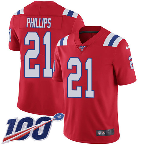New England Patriots #21 Adrian Phillips Red Alternate Men's Stitched 100th Season Vapor Untouchable Limited Jersey Men's
