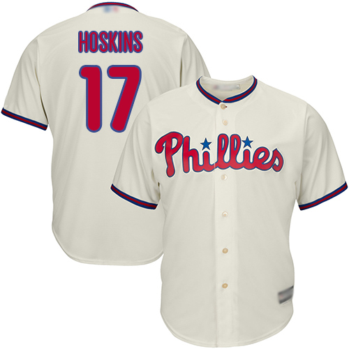 Philadelphia Phillies #17 Rhys Hoskins Cream New Cool Base Stitched Jersey Men's