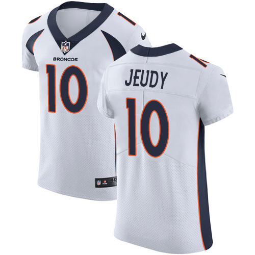 Broncos #10 Jerry Jeudy White Men's Stitched New Elite Jersey