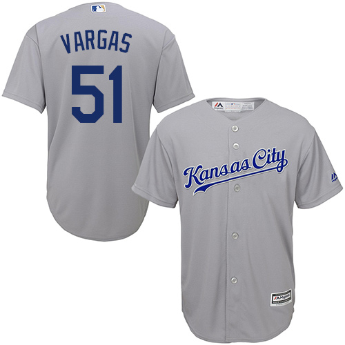 Kansas City Royals #51 Jason Vargas Grey Cool Base Stitched Youth Jersey Youth