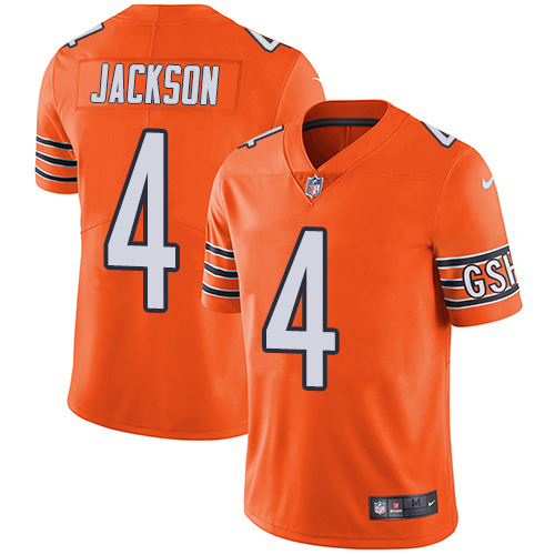 Bears #4 Eddie Jackson Orange Men's Stitched Limited Rush Jersey