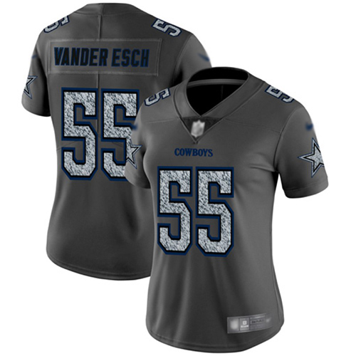 Cowboys #55 Leighton Vander Esch Gray Static Women's Stitched Vapor Untouchable Limited Jersey
