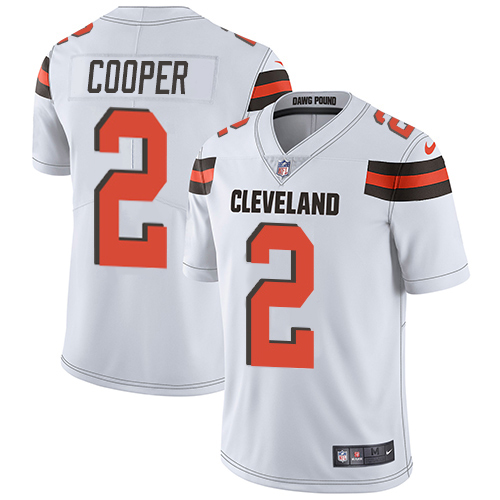 Browns #2 Amari Cooper White Men's Stitched Vapor Untouchable Limited Jersey