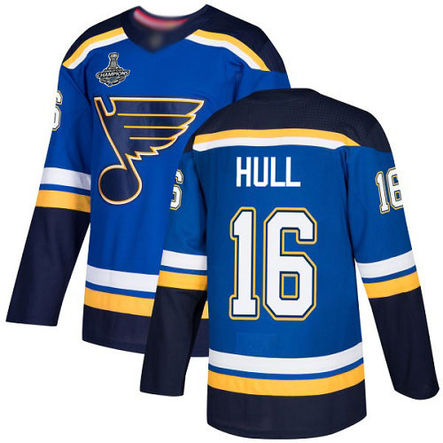 Adidas St. Louis Blues #16 Brett Hull Blue Home Authentic Stanley Cup Champions Stitched Youth Jersey Youth