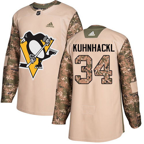 Adidas Pittsburgh Penguins #34 Tom Kuhnhackl Camo Authentic 2017 Veterans Day Stitched Jersey Men's