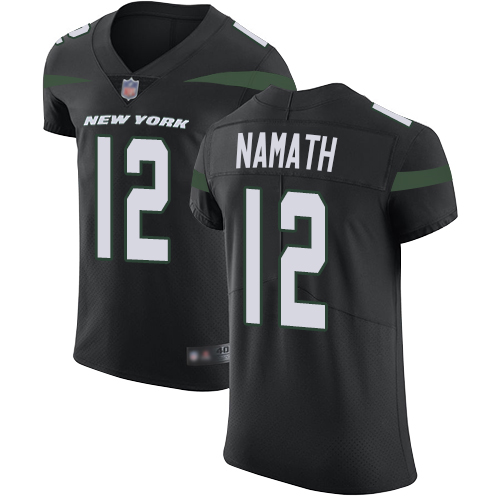 Jets #12 Joe Namath Black Alternate Men's Stitched Vapor Untouchable Elite Jersey