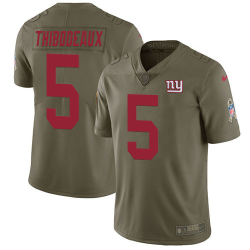Giants #5 Kayvon Thibodeaux Olive Youth Stitched Limited 2017 Salute To Service Jersey