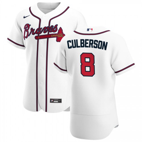 Atlanta Atlanta Braves #8 Charlie Culberson Men's White Home 2020 Authentic Player Jersey Men's