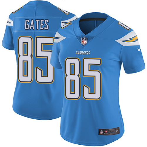 Los Angeles Chargers #85 Antonio Gates Electric Blue Alternate Women's Stitched Vapor Untouchable Limited Jersey Womens