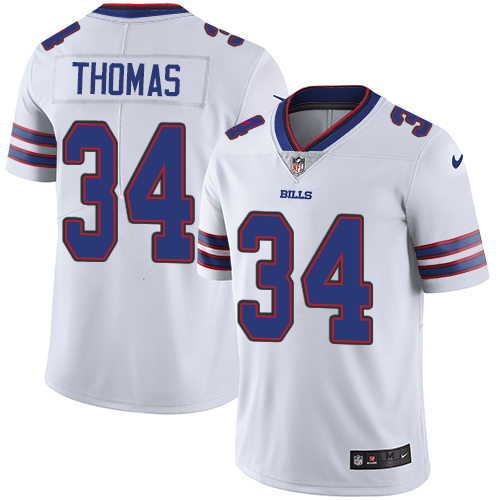 Buffalo Bills #34 Thurman Thomas White Men's Stitched Vapor Untouchable Limited Jersey Men's