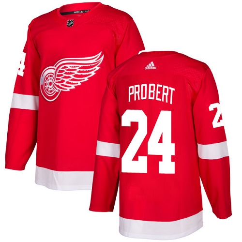 Adidas Detroit Red Wings #24 Bob Probert Red Home Authentic Stitched Jersey Men's