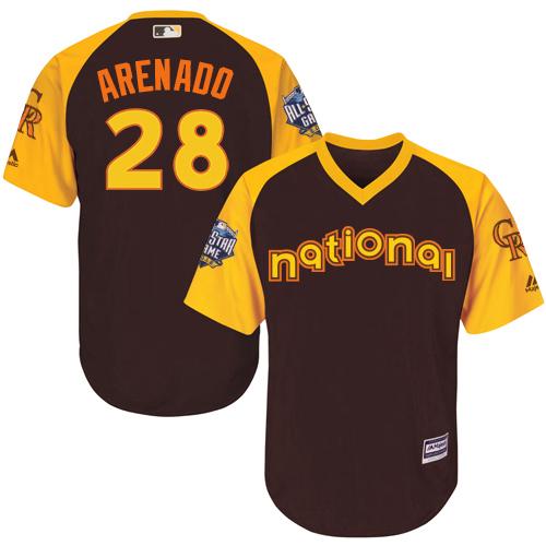 Colorado Rockies #28 Nolan Arenado Brown 2016 All-Star National League Stitched Youth Jersey Youth