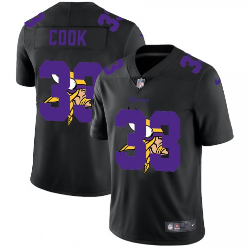 Minnesota Minnesota Vikings #33 Dalvin Cook Men's Team Logo Dual Overlap Limited Jersey Black Men's