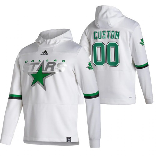 Dallas Stars Custom Adidas Reverse Retro Pullover Hoodie White
