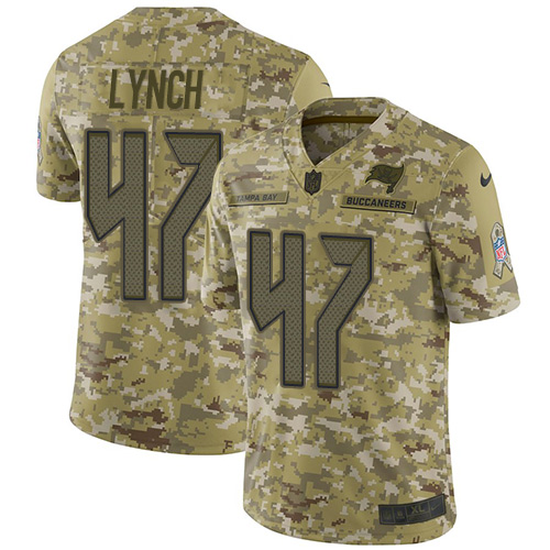 Tampa Bay Buccaneers #47 John Lynch Camo Youth Stitched Limited 2018 Salute to Service Jersey Youth