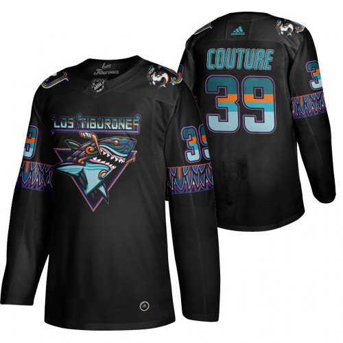 San Jose San Jose Sharks #39 Logan Couture Men's Adidas 2020 Los Tiburones Limited Jersey Black Men's