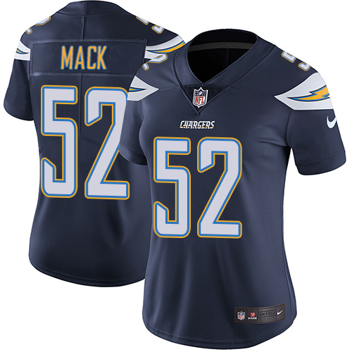 Chargers #52 Khalil Mack Navy Blue Team Color Women's Stitched Vapor Untouchable Limited Jersey