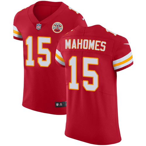 Chiefs #15 Patrick Mahomes Red Team Color Men's Stitched Vapor Untouchable Elite Jersey