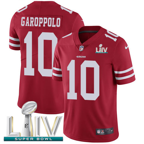 49ers #10 Jimmy Garoppolo Red Super Bowl LIV 2020 Team Color Youth Stitched Vapor Untouchable Limited Jersey