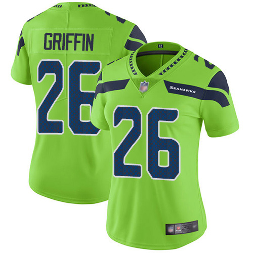 Seattle Seahawks #26 Shaquem Griffin Green Women's Stitched Limited Rush Jersey Womens