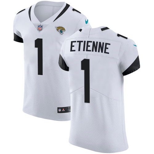 Jaguars #1 Travis Etienne White Men's Stitched Vapor Untouchable Elite Jersey