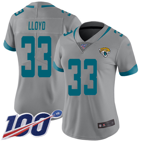 Jaguars #33 Devin Lloyd Silver Women's Stitched Limited Inverted Legend 100th Season Jersey