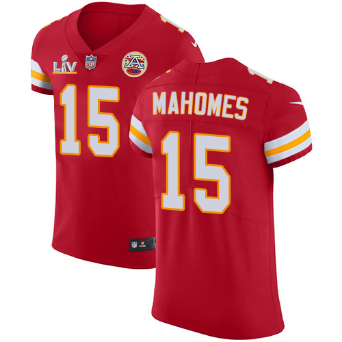 Chiefs #15 Patrick Mahomes Red Team Color Men's Super Bowl LV Bound Stitched Vapor Untouchable Elite Jersey