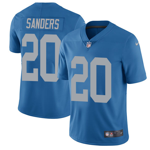 Lions #20 Barry Sanders Blue Throwback Youth Stitched Vapor Untouchable Limited Jersey