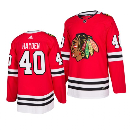 Chicago Chicago Blackhawks #40 John Hayden 2019-20 Adidas Authentic Home Red Stitched Jersey Men's