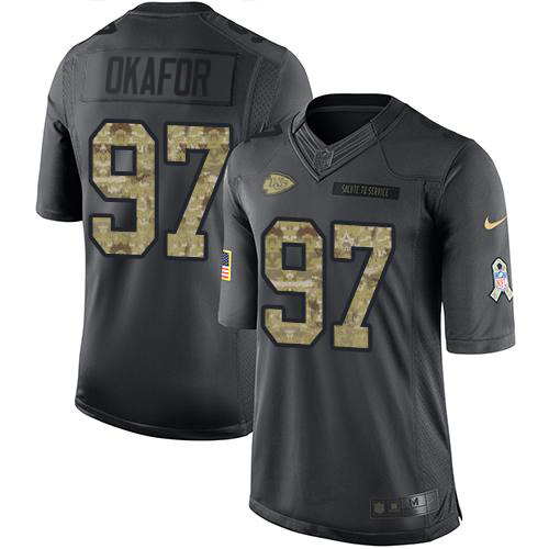Kansas City Chiefs #97 Alex Okafor Black Men's Stitched Limited 2016 Salute to Service Jersey Men's