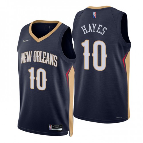 New Orleans Pelicans #10 Jaxson Hayes Navy Mens 2021-22 75th Anniversary Diamond Swingman Jersey - Icon Edition Mens