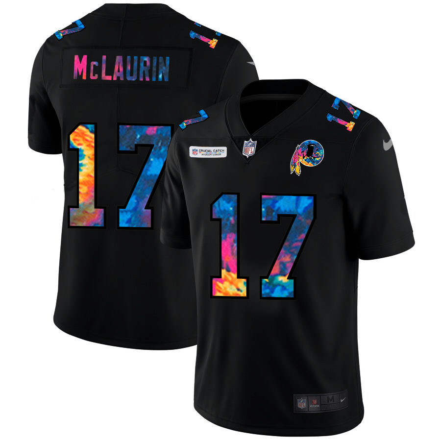 Washington Commanders #17 Terry McLaurin Men's Multi-Color Black 2020 Crucial Catch Vapor Untouchable Limited Jersey