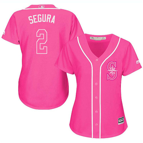 Seattle Mariners #2 Jean Segura Pink Fashion Women's Stitched Jersey Womens