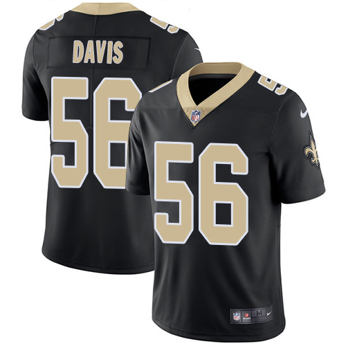 New Orleans Saints #56 DeMario Davis Black Team Color Youth Stitched Vapor Untouchable Limited Jersey Youth