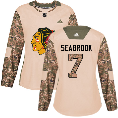 Adidas Chicago Blackhawks #7 Brent Seabrook Camo Authentic 2017 Veterans Day Women's Stitched Jersey Womens