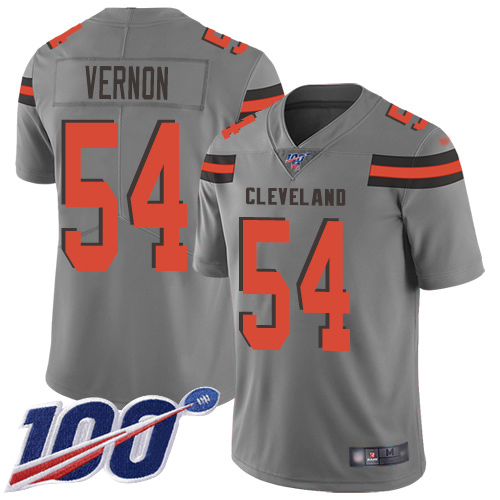 Cleveland Browns #54 Olivier Vernon Gray Men's Stitched Limited Inverted Legend 100th Season Jersey Men's