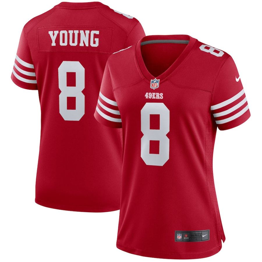 San Francisco 49ers #8 Steve Young Scarlet Women's 2022-23 Game Jersey