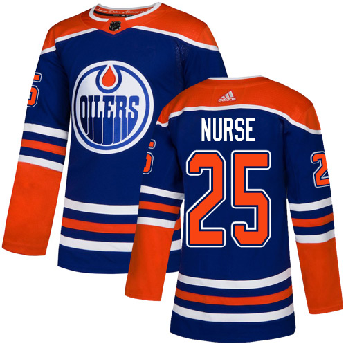 Adidas Edmonton Oilers #25 Darnell Nurse Royal Blue Alternate Authentic Stitched Jersey Men's