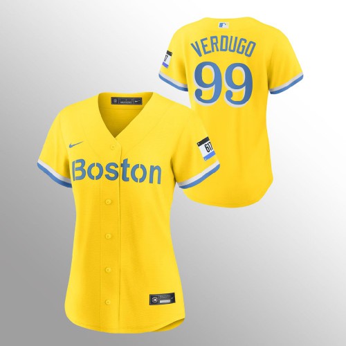 Boston Boston Red Sox #99 Alex Verdugo Women's 2021 City Connect Gold Jersey Womens