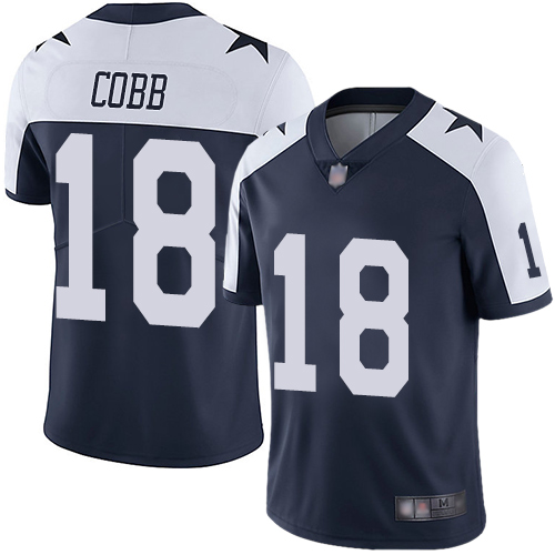 Dallas Cowboys #18 Randall Cobb Navy Blue Thanksgiving Men's Stitched Vapor Untouchable Limited Throwback Jersey Men's