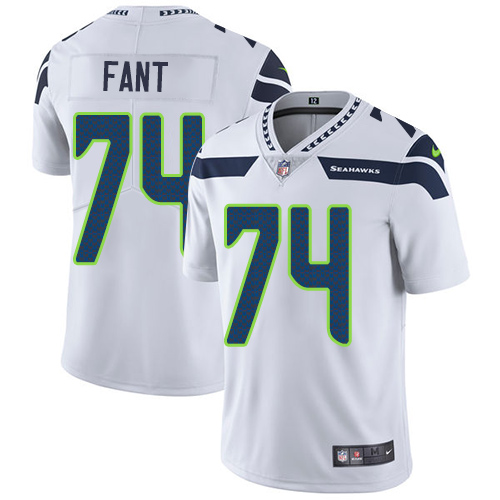 Seattle Seahawks #74 George Fant White Men's Stitched Vapor Untouchable Limited Jersey Men's