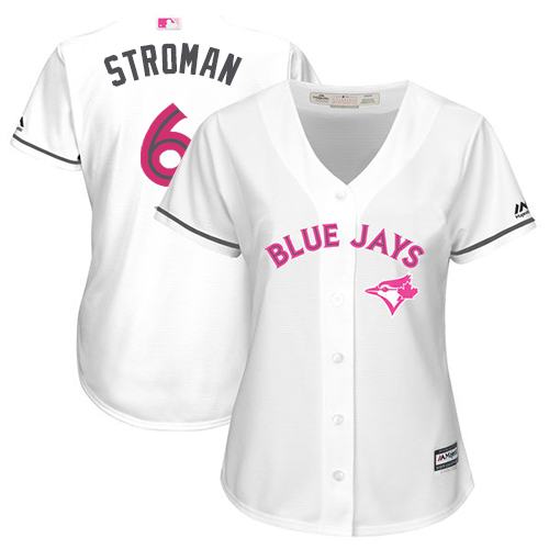 Toronto Blue Jays #6 Marcus Stroman White Mother's Day Cool Base Women's Stitched Jersey Womens
