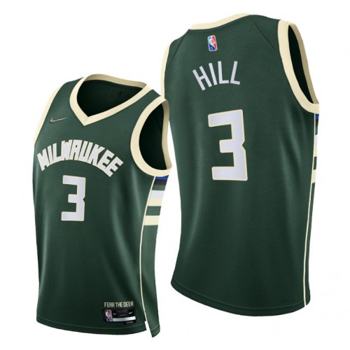 Milwaukee Bucks #3 George Hill Womens 2021-22 75th Diamond Anniversary Jersey Green Womens