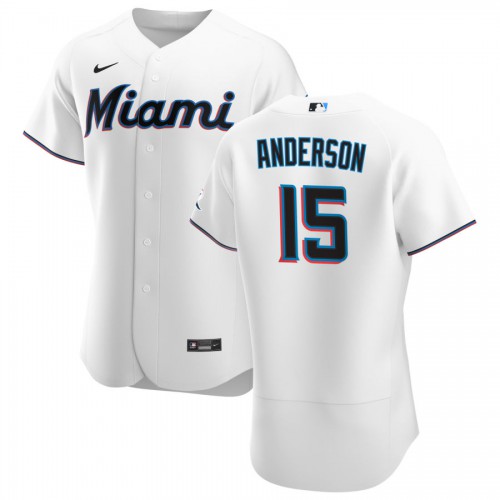 Miami Miami Marlins #15 Brian Anderson Men's White Home 2020 Authentic Player Jersey Men's