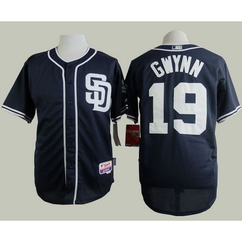 San Diego Padres #19 Tony Gwynn Navy Blue Cool Base Stitched Jersey Men's
