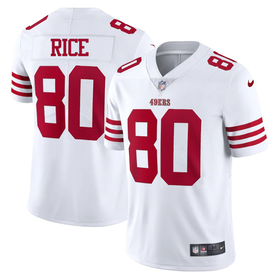 San Francisco 49ers #80 Jerry Rice White Men's 2022-23 Limited Stitched Vapor Untouchable Jersey